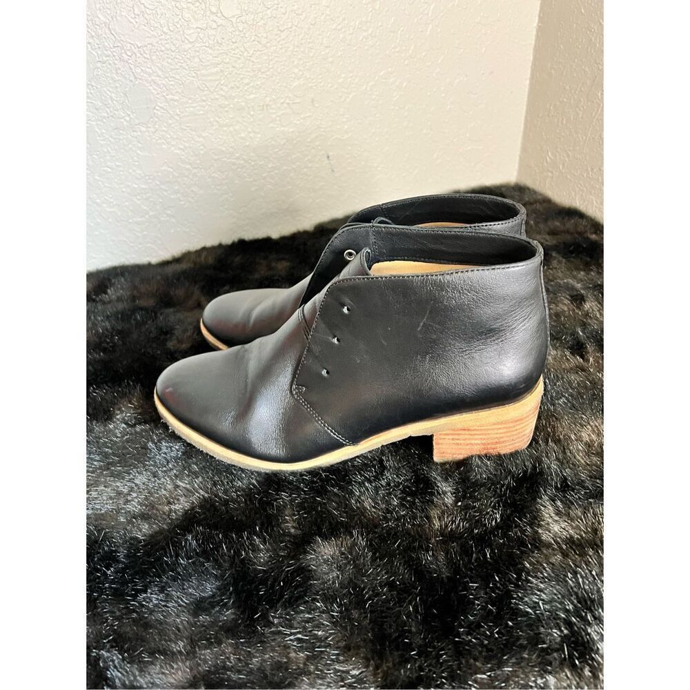 Clarks Originals Phenia Carnaby Ankle Boots Womens 9 Black Leather Lace Up